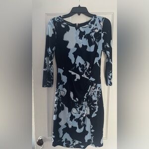 INC International Concepts Black and Blue Floral Dress